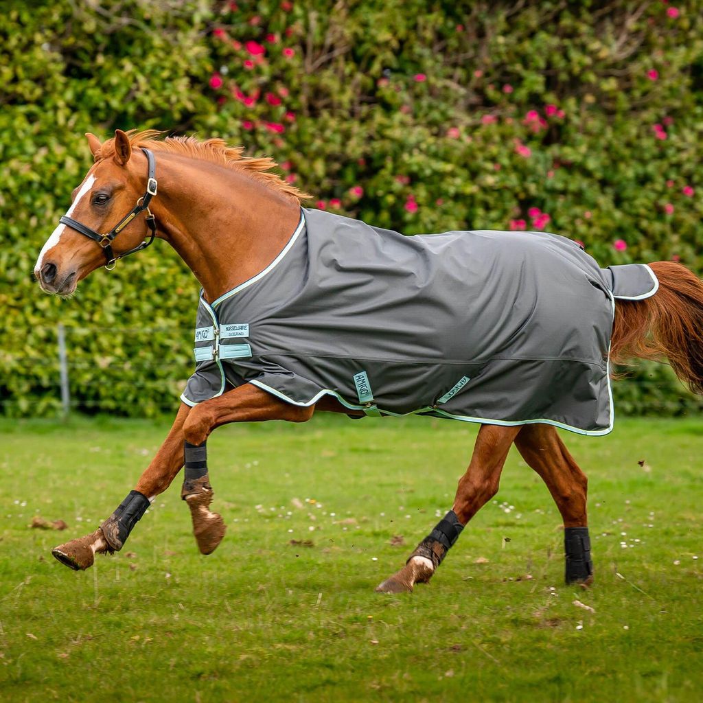 Horseware Ireland Outdoordecke 50g Amigo Hero Ripstop Fleece Lining Weidedecke Shadow/Haze & Navy 155 (6'9)