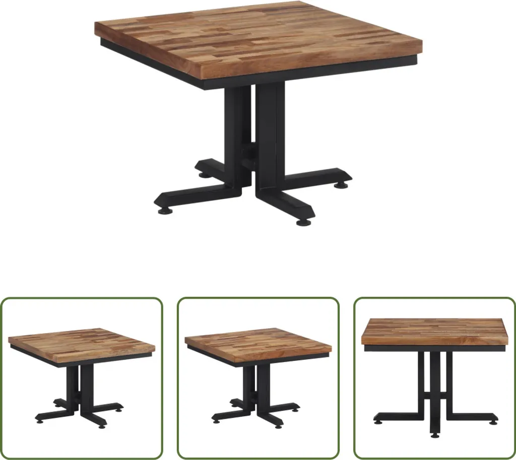 Tavolino Basso 55x55x40 cm Teak Massello - Calore e Stile in Casa