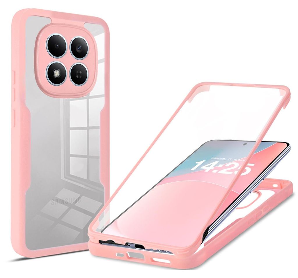 360 Grad Rundum Schutz Handyhülle für Xiaomi Redmi Note 15 Pro 5G Full Cover Vollschutz Case Farbe: Rose