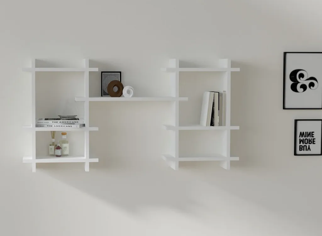 Scaffale a Muro Tefo Bianco Skye Decor | Libreria Compatta MDF 116cm