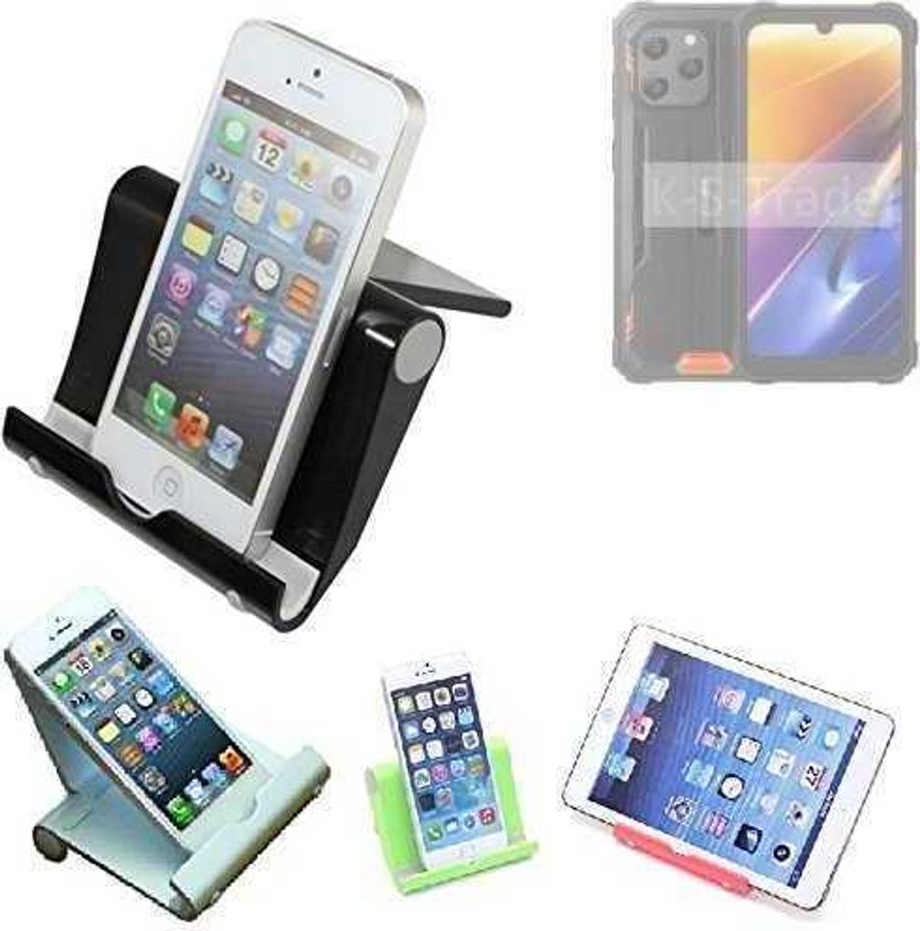 K-S-Trade Handy-Ständer kompatibel mit Blackview BV5300 Plus faltbarer Tischständer Smartphone Tablet Halterung Reise