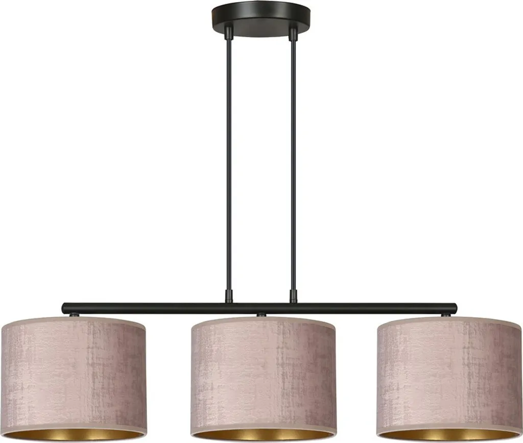 Suspension luminaire rose pour chambre bébé ou enfant HILDE 3 lampes