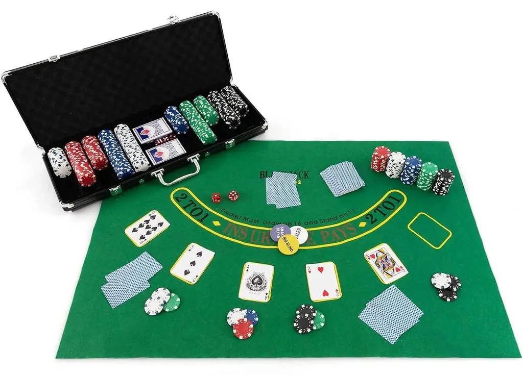 Mallette de Poker en Aluminium Noir avec 500 Jetons Laser et Accessoires