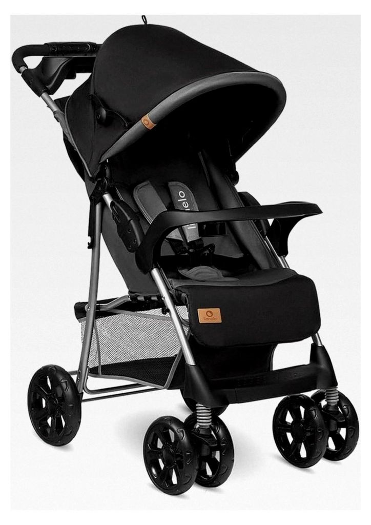 Emma Plus Kinderwagen bis 15 kg, moderner Buggy mit Liegeposition, zusammenklappbar, große Räder, großer Korb, Tasche Stone
