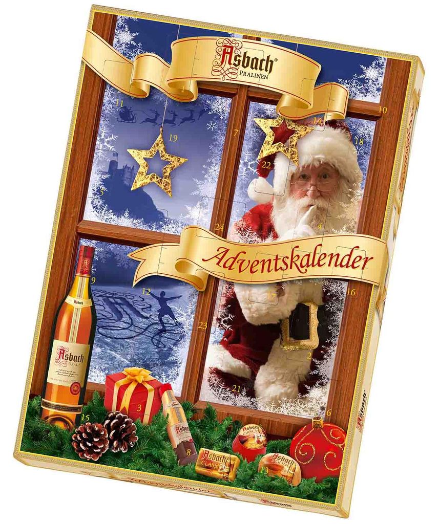 Calendrier de l'Avent Asbach avec 24 chocolats à l'alcool Image du produit 