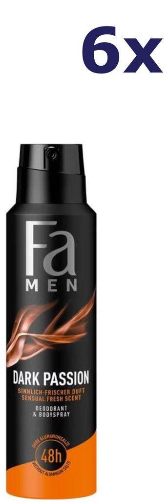 6x Deospray 150 ml Men Dark Passion Produktbild 
