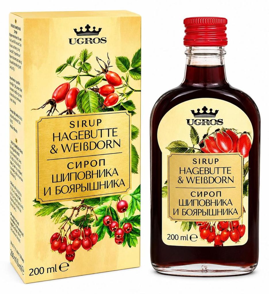 UGROS Hagebutte & Weißdorn Sirup 200 ml