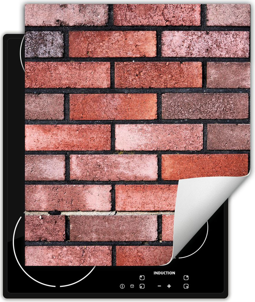 DarHaus Herdabdeckplatte 45x52 cm Anti Rutsch Matte Aufrollbar, Backstein