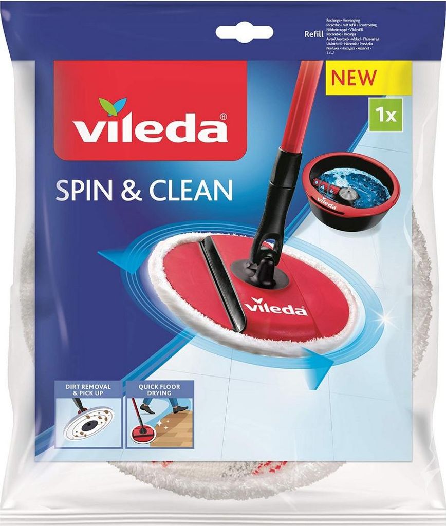 Vileda Spin & Clean Náhrada pre rotačný mop Červená Červená Obrázok produktu 