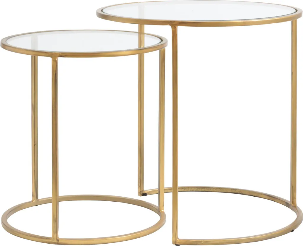 Table basse Duarte en verre avec nuance dorée Light & Living Ø50 cm