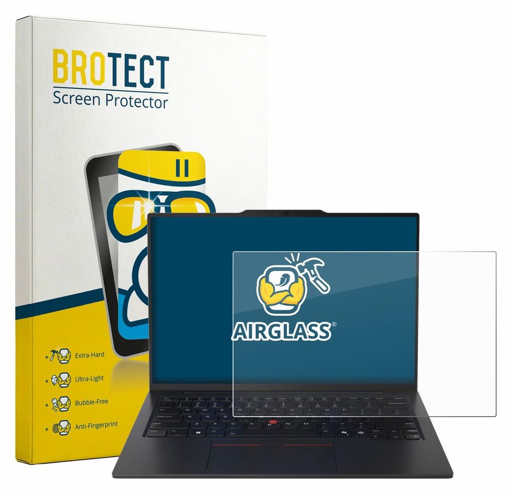 BROTECT Schutzglas für Lenovo ThinkPad X1 Carbon Gen 13 14" Schutzfolie Panzer Folie Glas Display Schutz klar