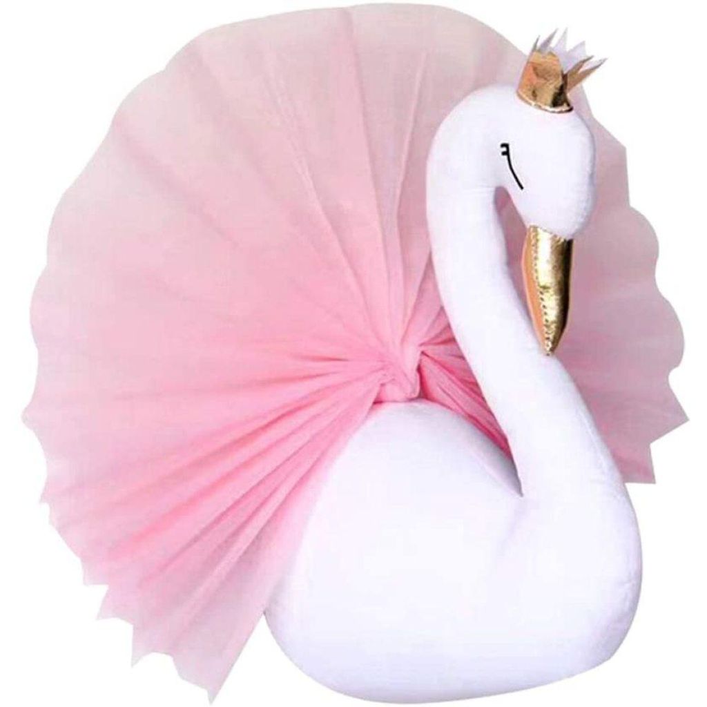 Goldener 3D-Schwanenkopf aus Gaze als Wandbehang für Kinderzimmer, Babyzimmer, Schlafzimmer, Spielzimmer