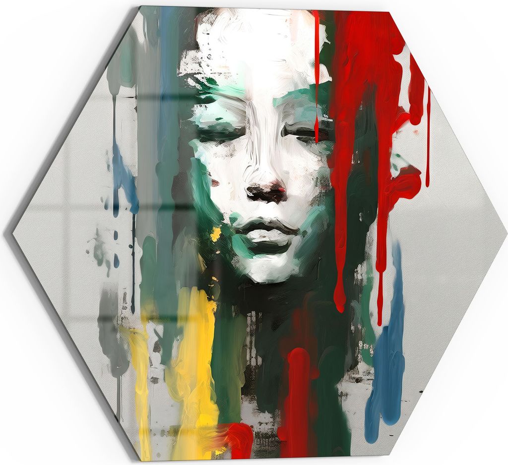 DEQORI Glasbild Echtglas 40x35 cm 'Emotion in Farben' Wandbild Bild modern Deko