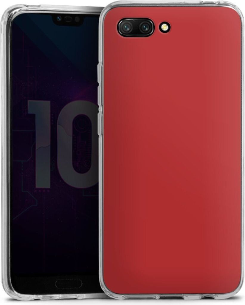 DeinDesign Handyhülle für Huawei Honor 10 Silikon Hülle Case Smartphone Schutzhülle Farbe Rot einfarbig