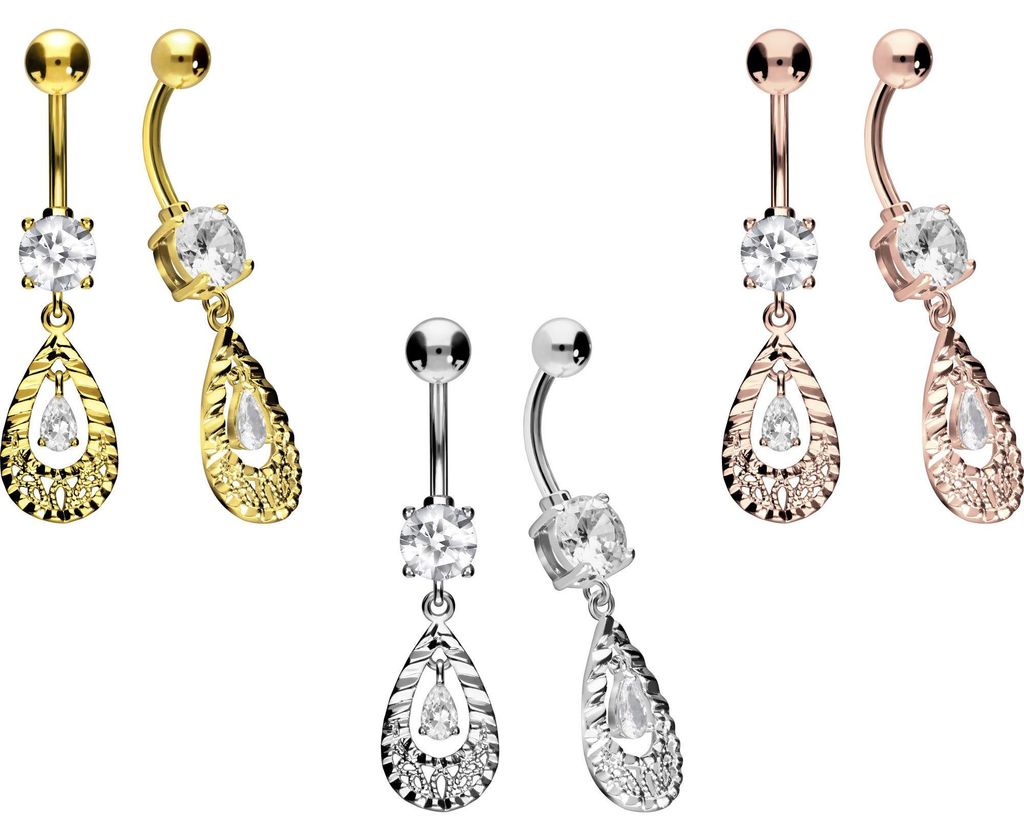 Bauchnabelpiercing Chirurgenstahl Bananabell mit Brass-Design ORIENTALISCHES DESIGN