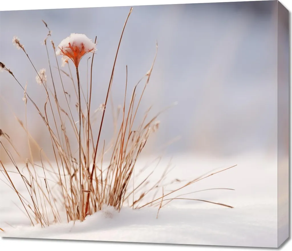 Image haute définition L'hiver en détail 70x60 cm en toile artistique