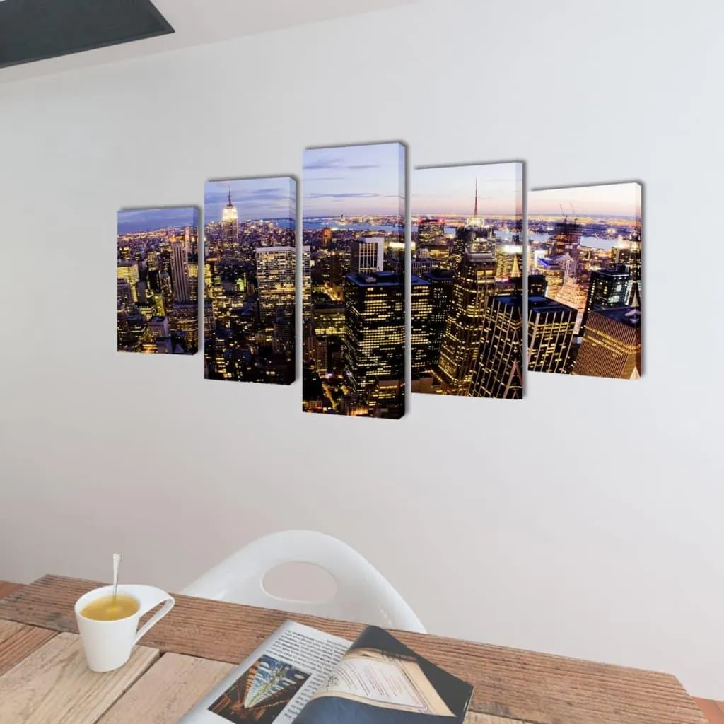 Tableau New York Vue du Ciel 200x100 cm Déco Murale Style Industriel