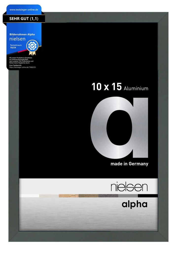 nielsen Aluminium Bilderrahmen Alpha, 10x15 cm, Platin Produktbild 