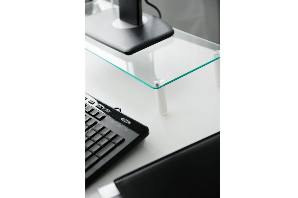 Supporto per monitor DIGITUS in vetro bianco Immagine del prodotto 