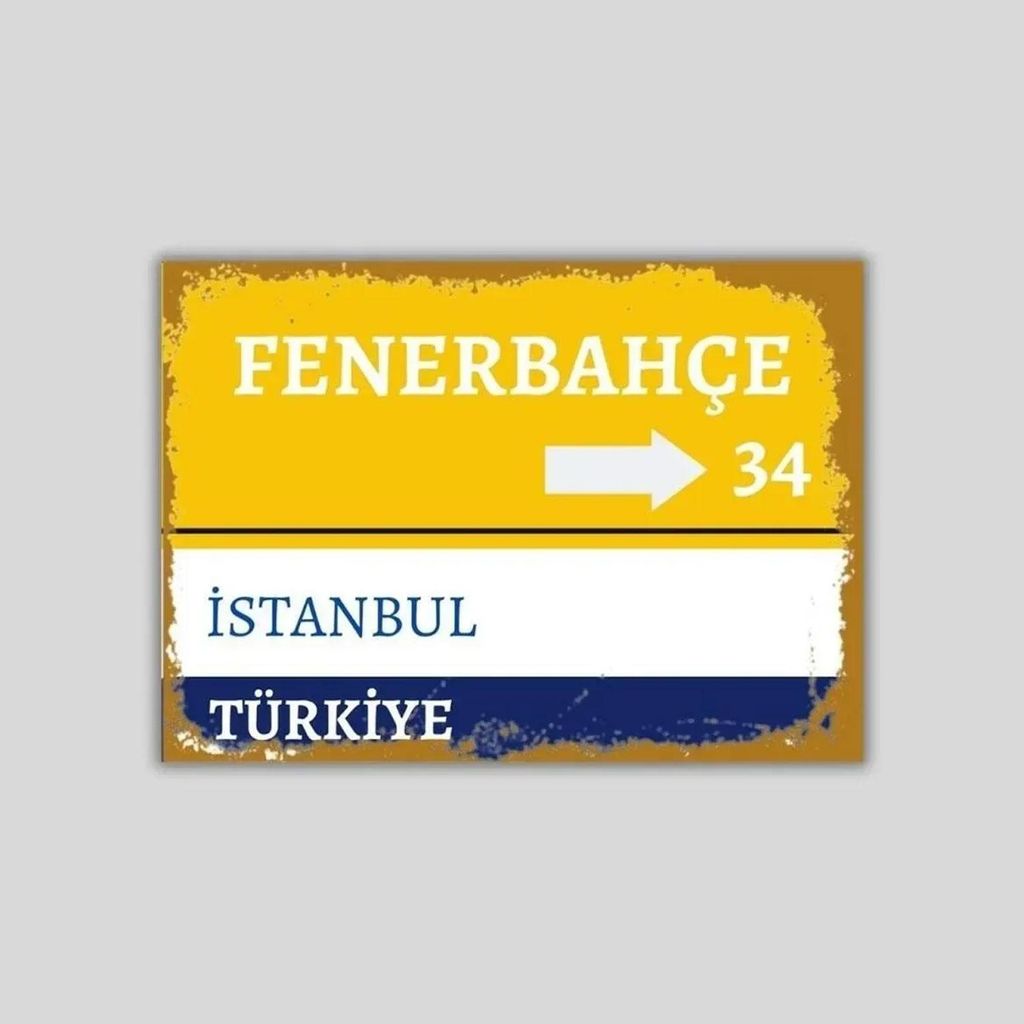 Fenerbahçe Wandbild Retro Holzposter Fan Deko Tafel Produktbild 