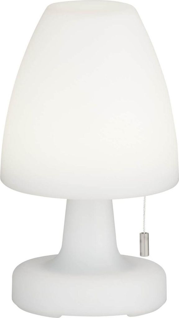 LED Tischleuchte, Außenleuchte, Akku, Zugschalter, RGB, H 25 cm