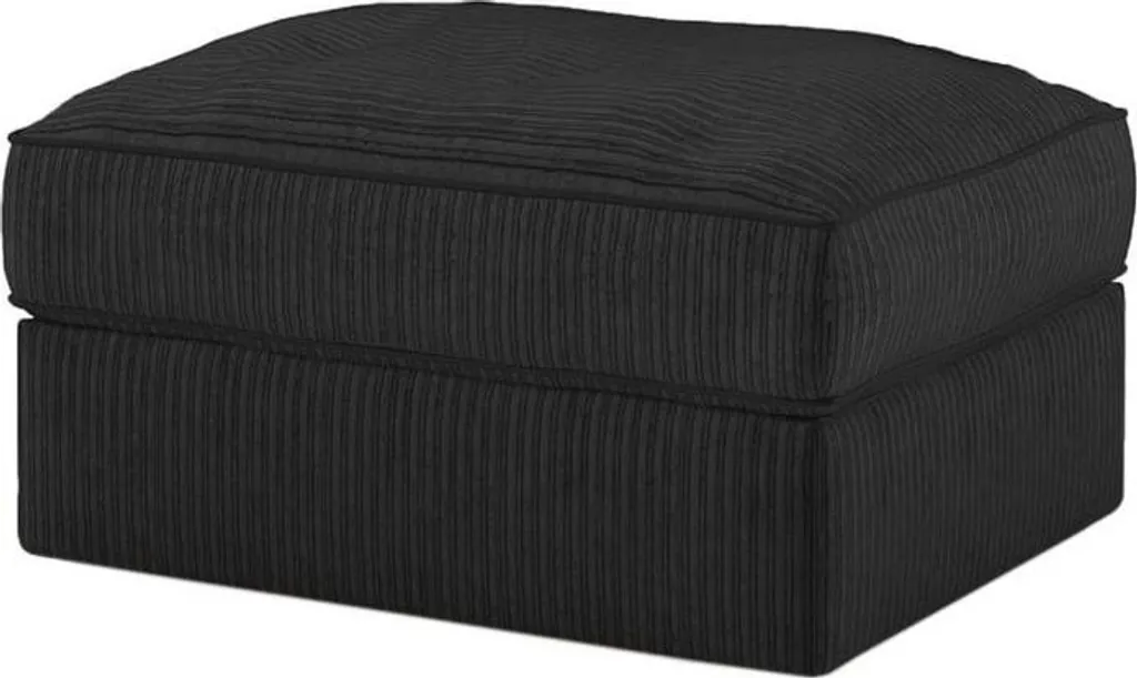 Pouf noir Storm-Conway : confort ferme et revêtement textile premium