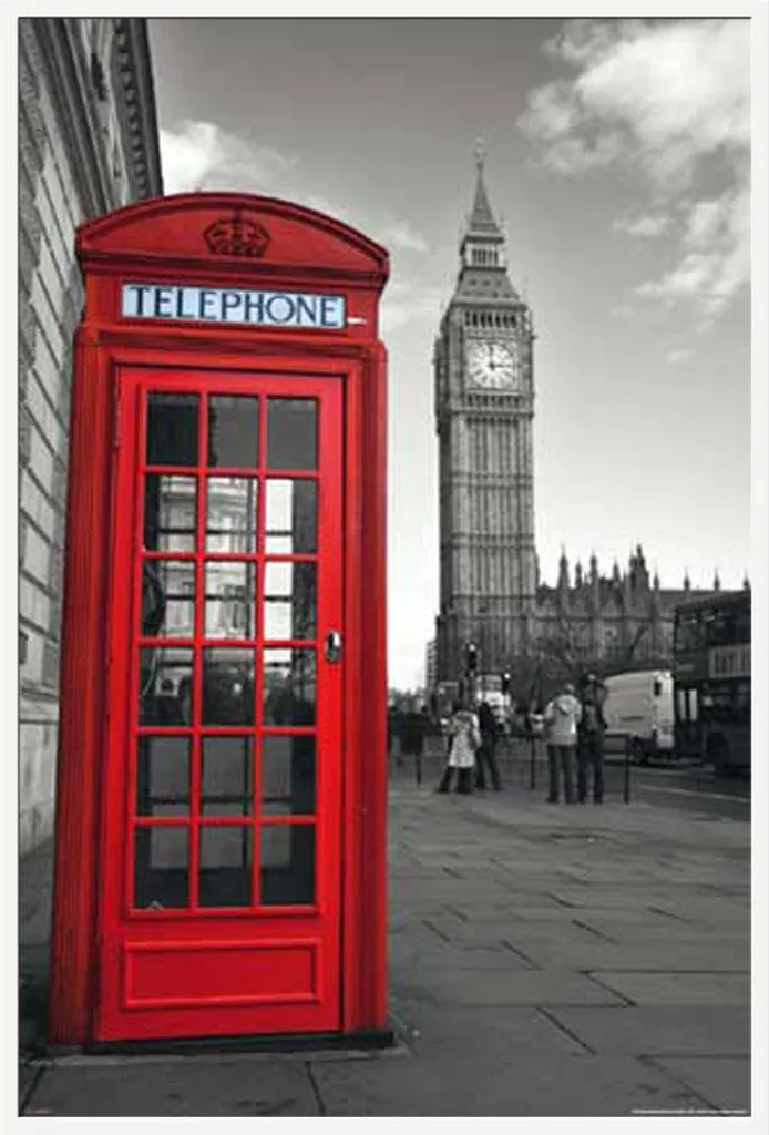 Affiche Londres City Colourlight avec Cadre Shinsuke Blanc Anti-Reflet
