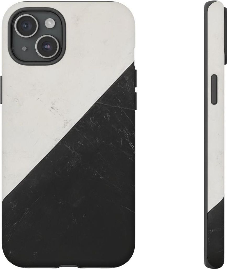 Schwarz-weißes Dreieck-Flaggenmotiv – Hülle Kompatibel mit iPhone 15 Plus