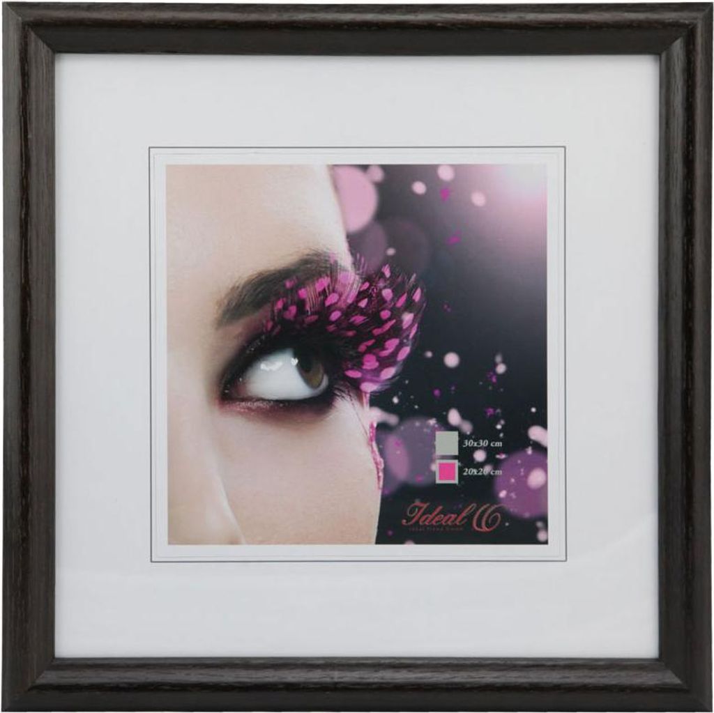 HR-22 Bilderrahmen Holz Rahmen quadratisch Fotorahmen Collage Wanddeko Poster - Farbe: Nuss | Format: 40x40