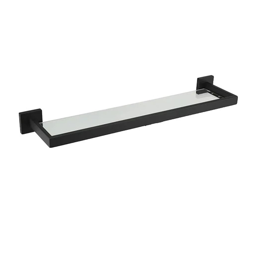 Badezimmerzubehörset, Edelstahl, Wandmontierte Accessoires, Glasregal 50cm