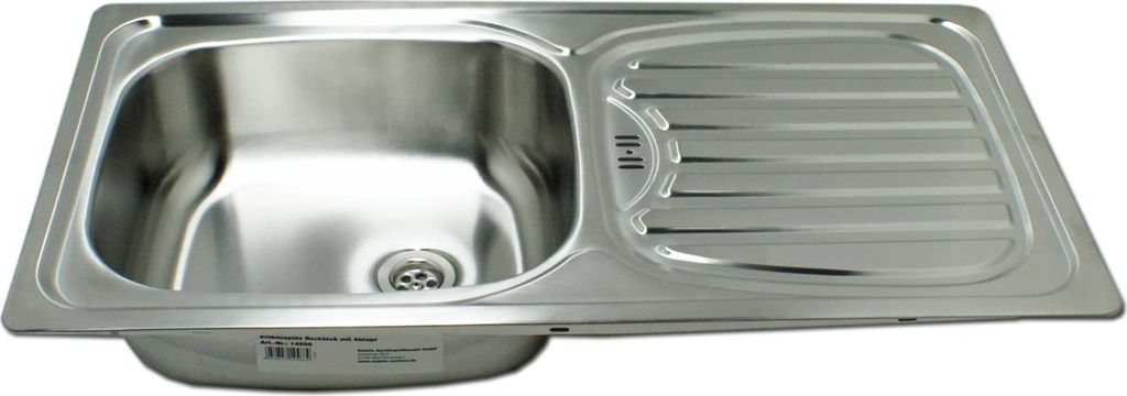 Edelstahl Spüle "Alfa 1" rechteckiges Einbauspülbecken Produktbild 