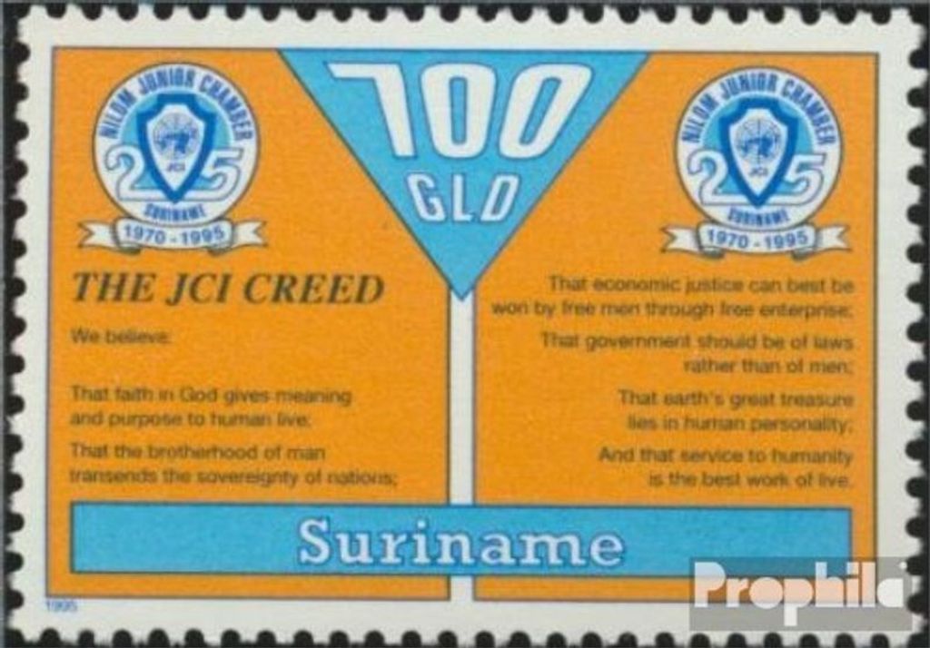 Briefmarken Suriname 1995 Mi 1523 (kompl.Ausg.) postfrisch Nilom Junior Chamber