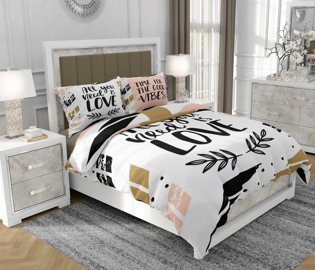 Biancheria da Letto SOVIO 100% Cotone 160x200 Multicolore con Zip