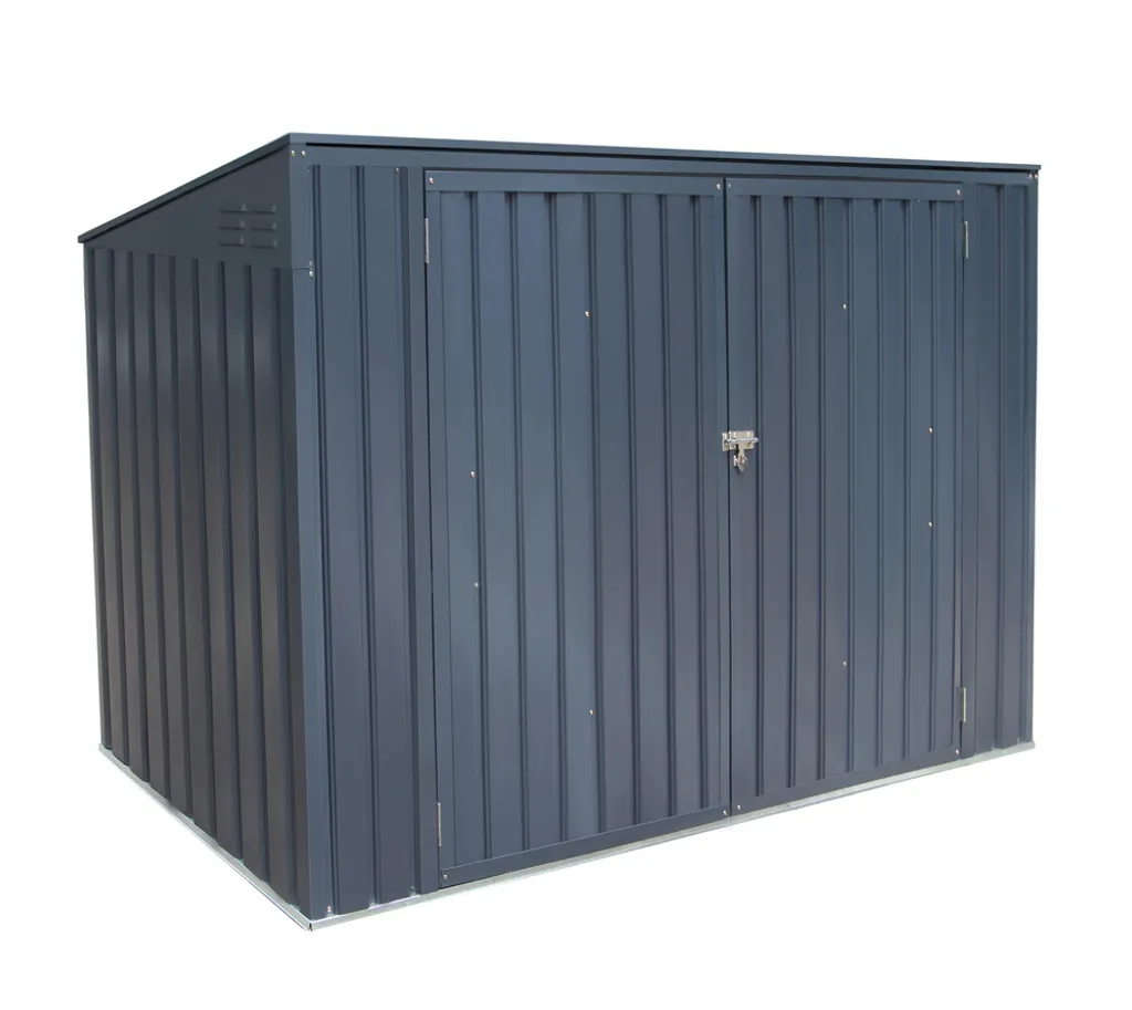 Cache-poubelles métal 2 conteneurs Westmann gris foncé 100x172x131
