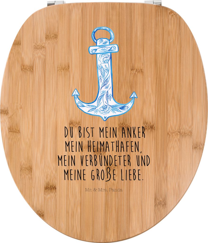 Mr. & Mrs. Panda WC Sitz Anker Blau - Transparent - Geschenk, WC-Sitz, Gute Laune, klo deckel, Toilettendeckel, Klodeckel, Brille