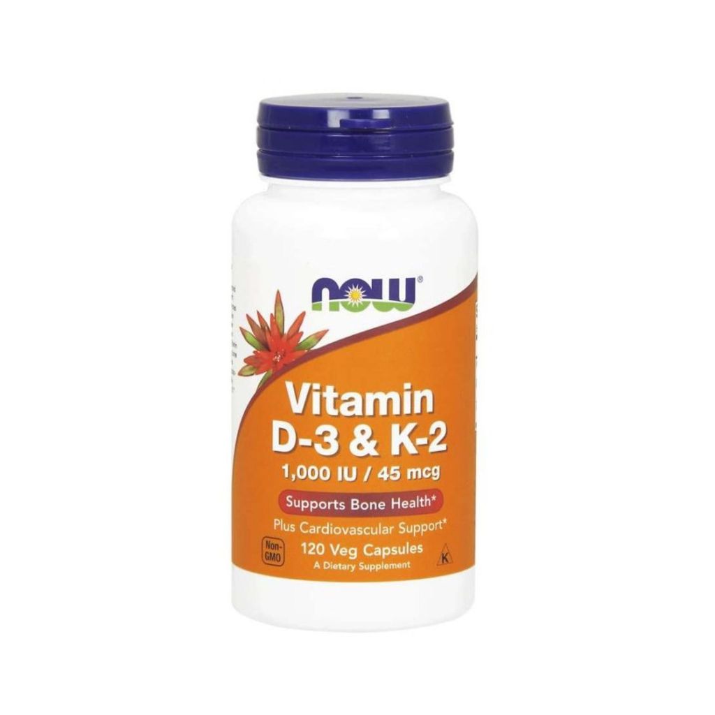 NOW Foods Dietary supplements Vitamin D3 1000 IU K2 MK4 45 Productafbeelding 
