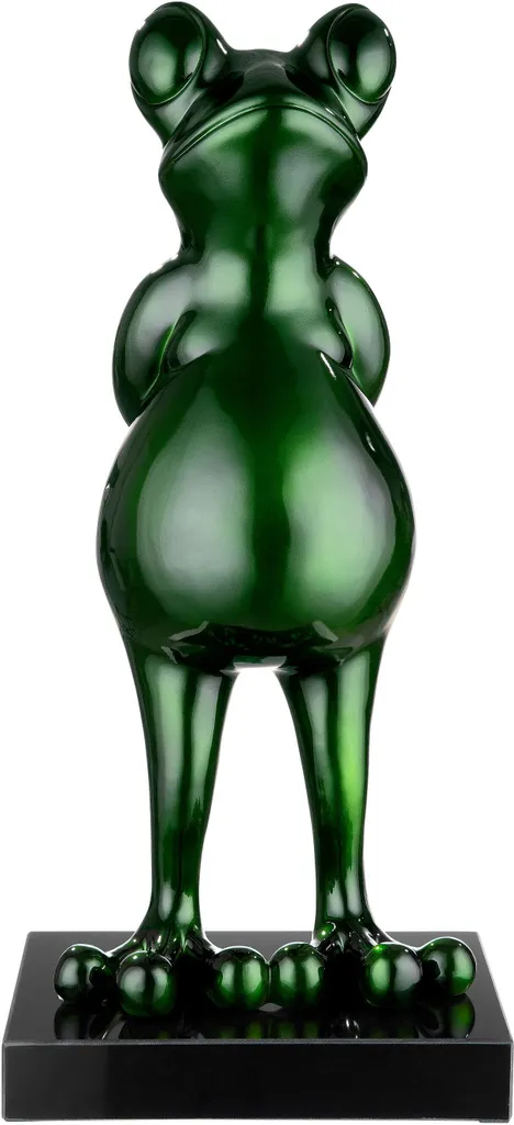 Grande Sculpture Grenouille Verte Gilde 68 cm en Résine et Marbre