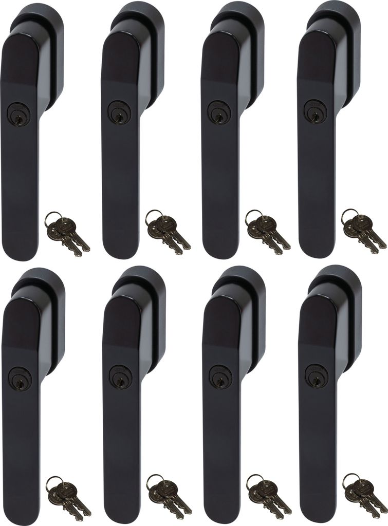 ABUS FG400 Abschließbarer Fenstergriff Schwarz, gleichschließend im Set 8 Stück