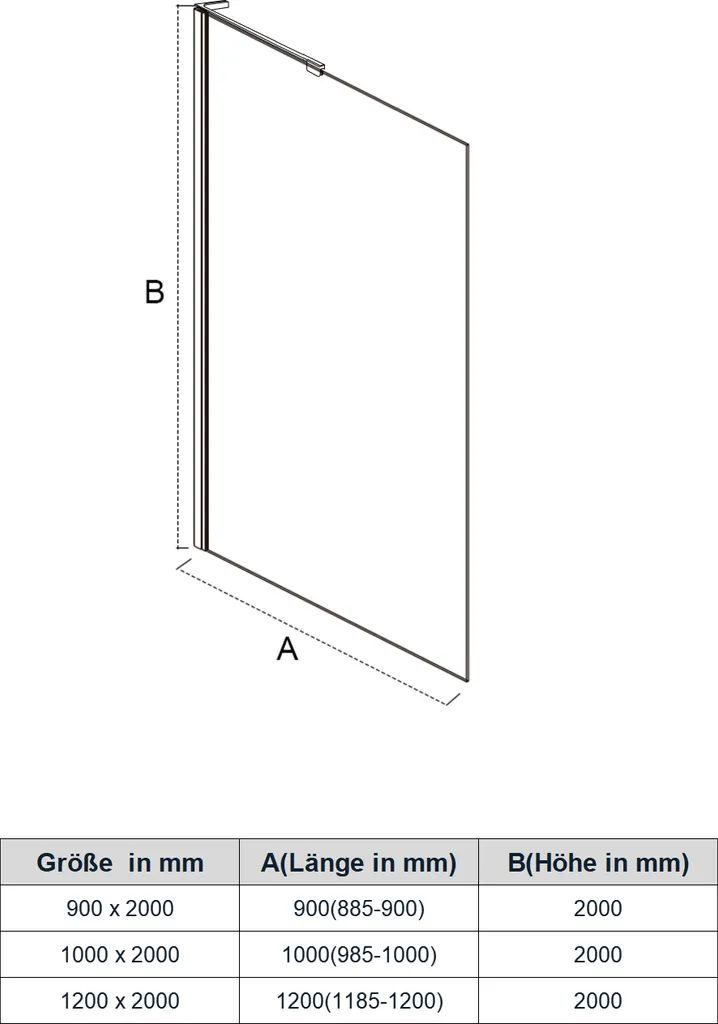 Paroi de Douche Fixe Industrielle 90cm avec Verre Anticalcaire NANO 6mm - 16
