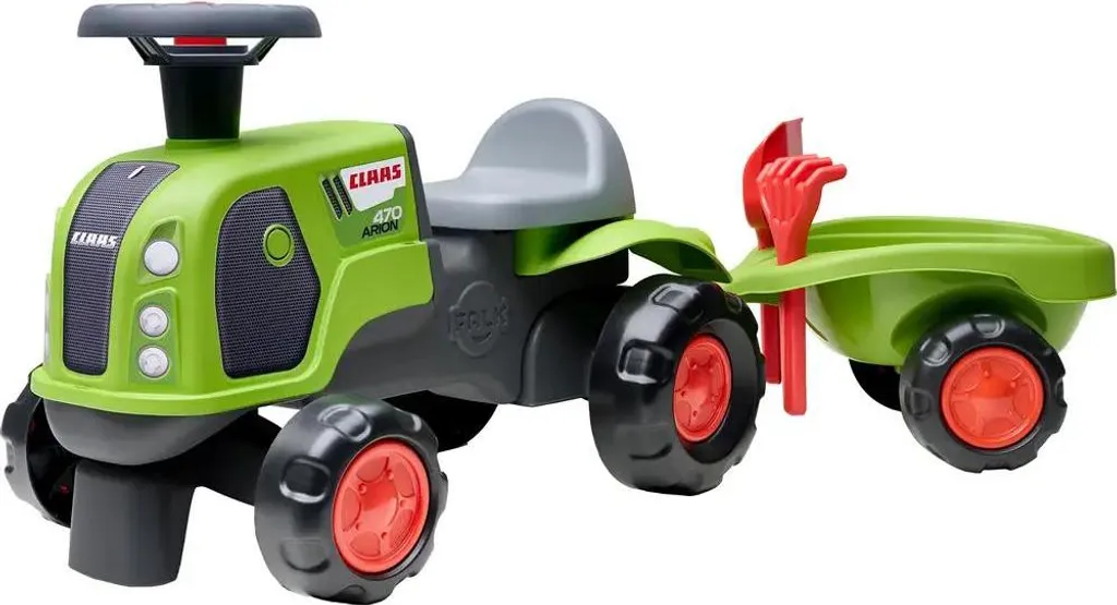 Porteur Bébé Tracteur Claas avec Remorque et Klaxon - Jouet de Ferme