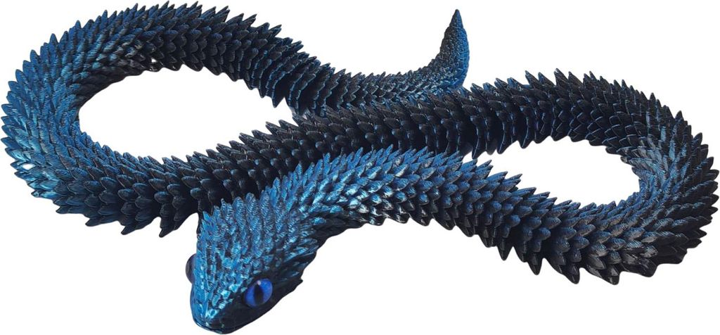 3D-gedrucktes Schlangenspielzeug, artikulierte Viper-Figur, Zappelschlangenspielzeug, Sammler-Schlangenmodell mit flexiblen Gelenken für die Schre...