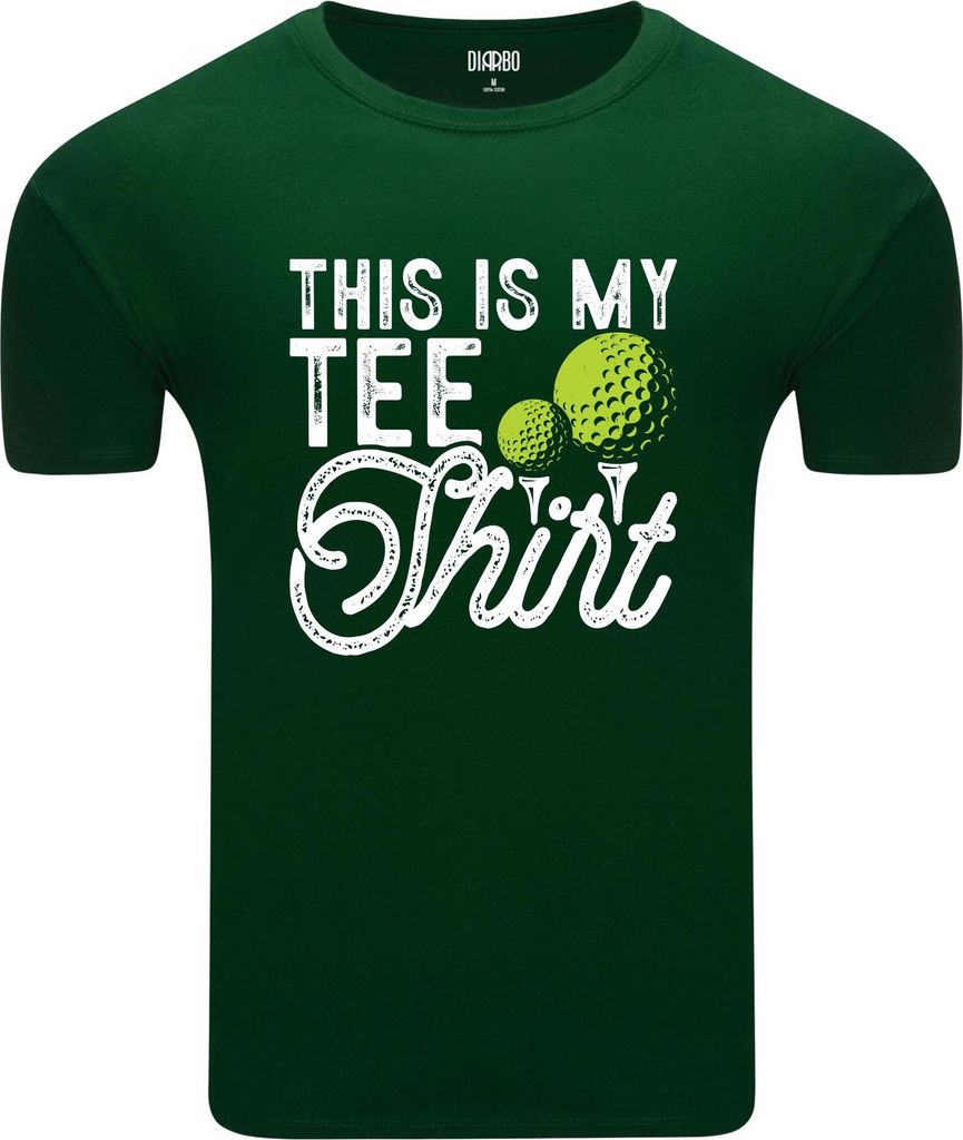 Diarbo Herren T-Shirt mit Sport Druck Golf Shirt Dunkelgrün Gr.XL