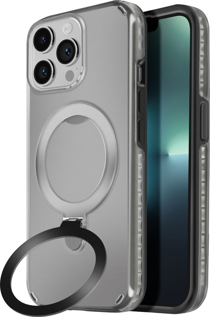 Avizar, MagSafe Hülle für Apple iPhone 13 Pro Stoßfest mit Klappständer, Schwarz