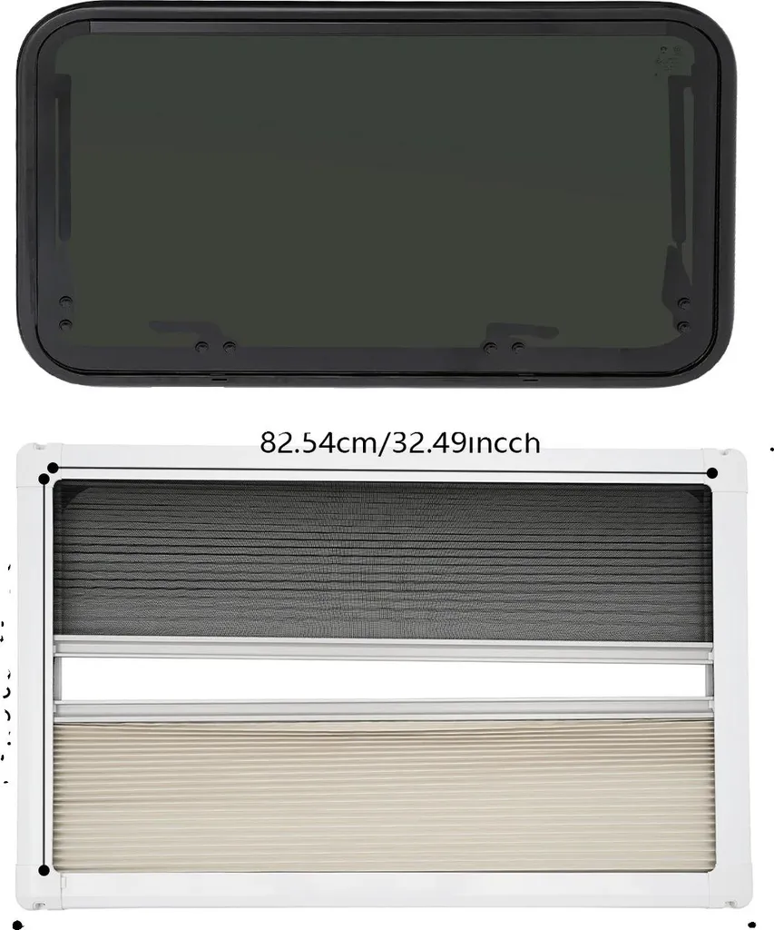 Fenêtre coulissante 800x500 mm pour camping-car avec store occultant