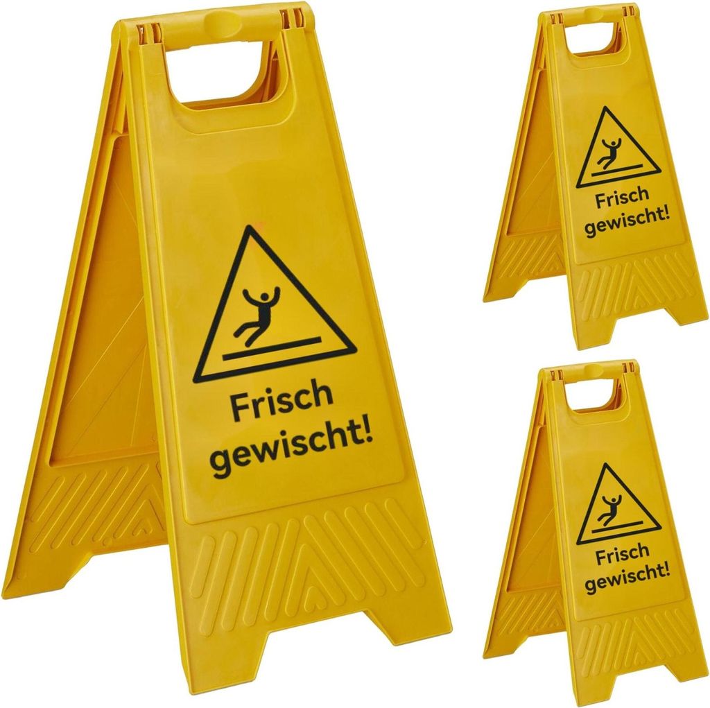 Warnschild-Set „Vorsicht nasser Boden“, 3er-Pack, faltbar, doppelseitig