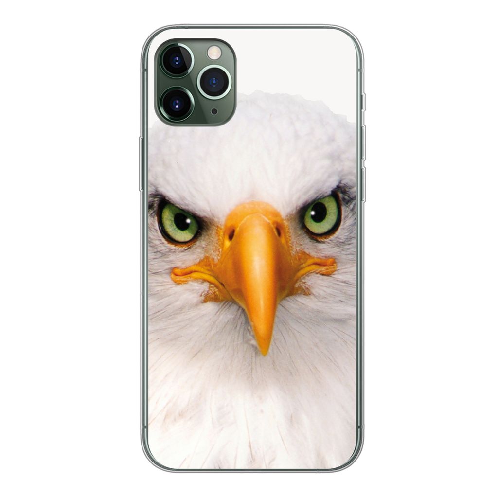 MuchoWow Handyhülle Schutzhülle Hülle für iPhone 11 Pro Max Jungen - Adler - Amerikanischer Weißkopfseeadler - Vogel - Porträt - Schnabel -...