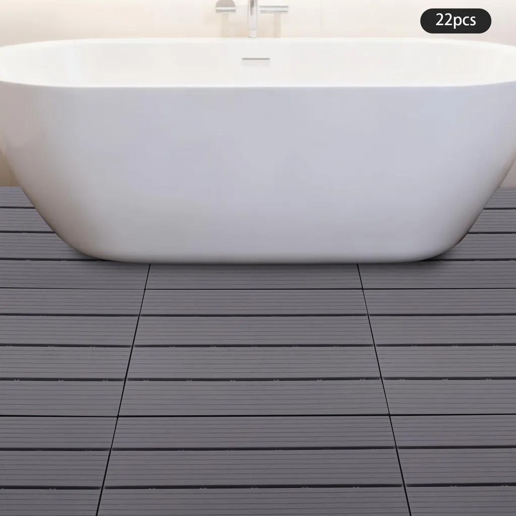 Rénovation terrasse DIY facile : lames clipsables Gris Westminster 30cm