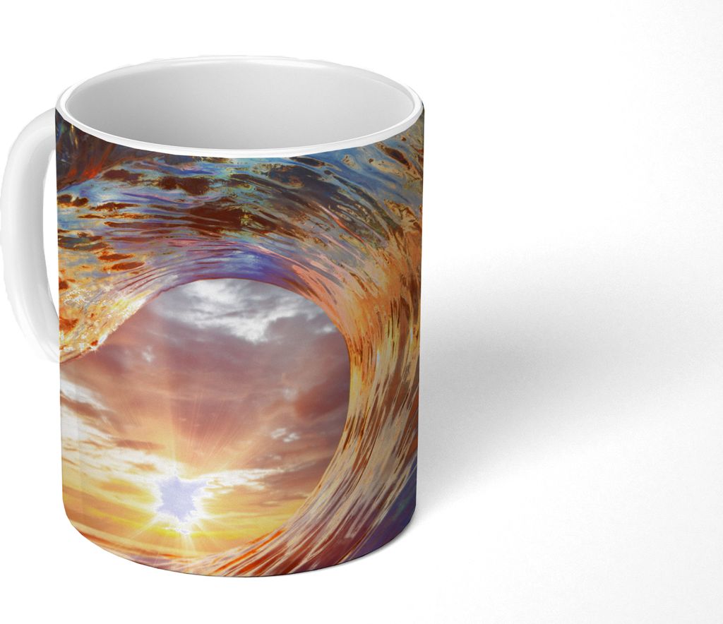 MuchoWow Tasse Kaffeetasse Kaffeebecher 350 ml Meer - Sonne - Farben Teetasse - Fototasse - Becher - Keramikbecher - Teebecher - Kaffeetasse - B...