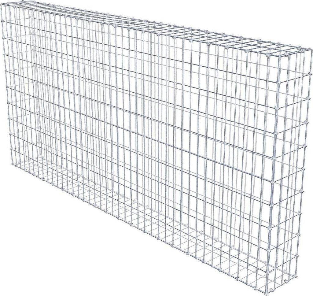 Gabione 200 cm x 100 cm x 20 cm (L x H x T), Maschenweite 5 x 10 cm, Spiralring