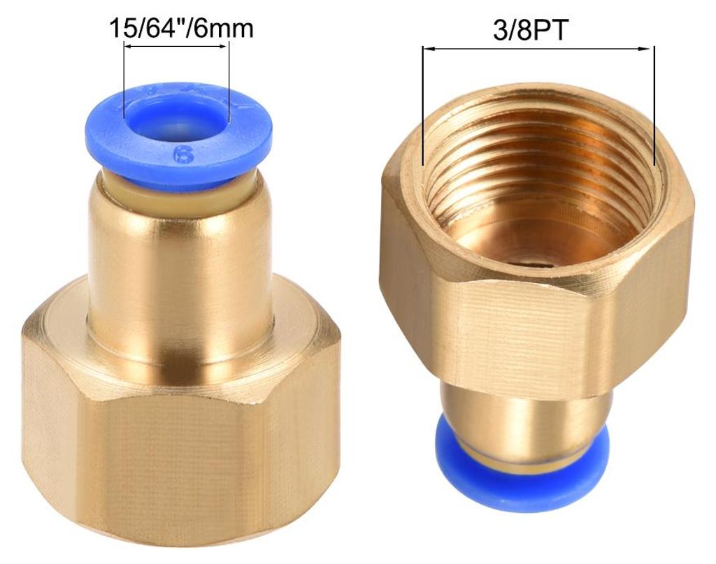 4 Stš¹ck Rohrverschraubungen Drš¹cken Verbinder 6 mm Rohr Au?endurchm. x 3/8PT Buchse Gerade Pneumatischer Anschluss Rohrverschraubung